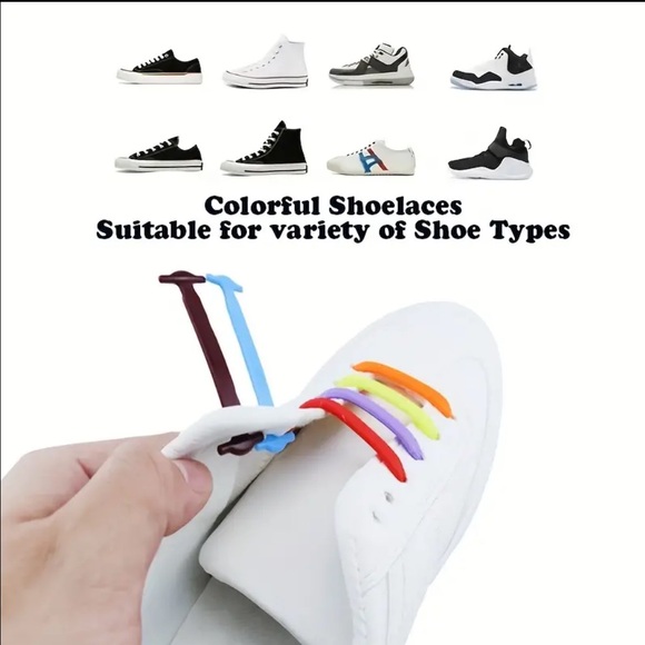 3️⃣3/25 Elastic Lazy Silicone Shoelaces (Black) (16pcs/set) - Picture 7 of 9